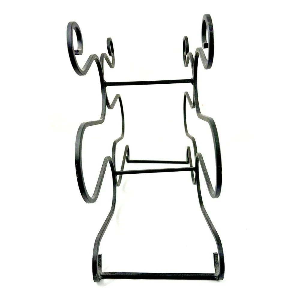 Wine Rack Black Metal Wrought Iron Counter/Table Top Holder Stand 6 Bottle
